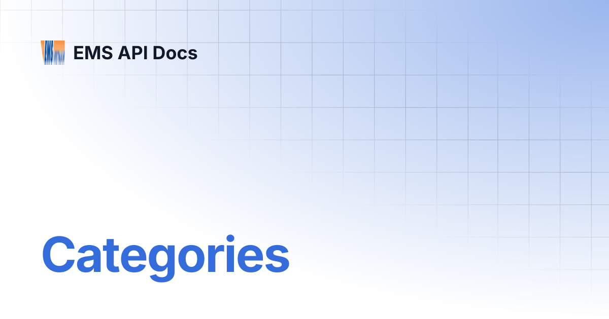 Categories | EMS API Docs International | EMS API Docs